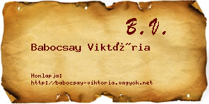 Babocsay Viktória névjegykártya